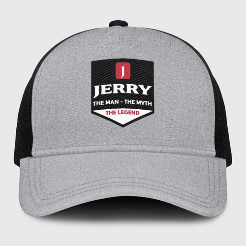 The Man The Myth The Legend Gray Mesh Cap JERRY 13K1 C189PF