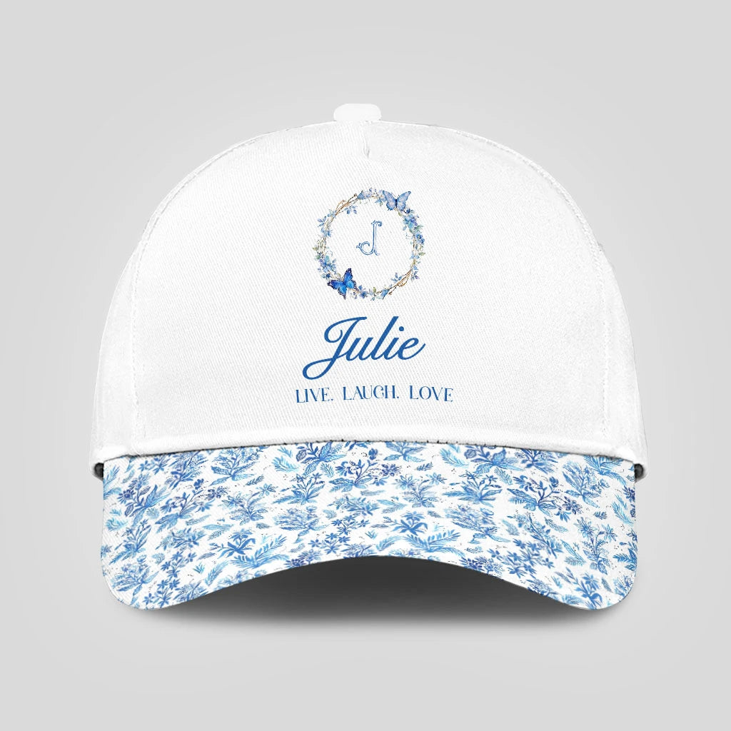 Live Laugh Love Blue Flowers Cap JULIE 13K1 C50PF
