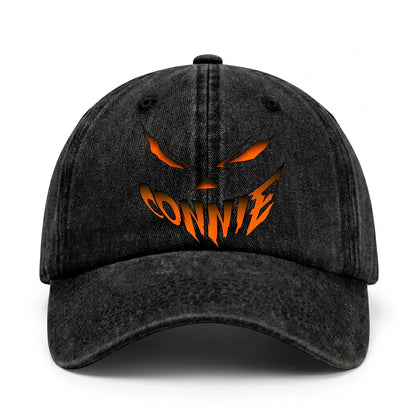 Your Name Jack O' Lantern Halloween Washed Cap CONNIE 13K1 C100PF