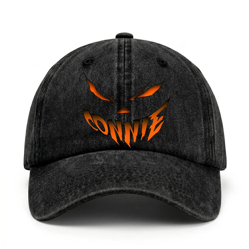 Your Name Jack O' Lantern Halloween Washed Cap CONNIE 13K1 C100PF