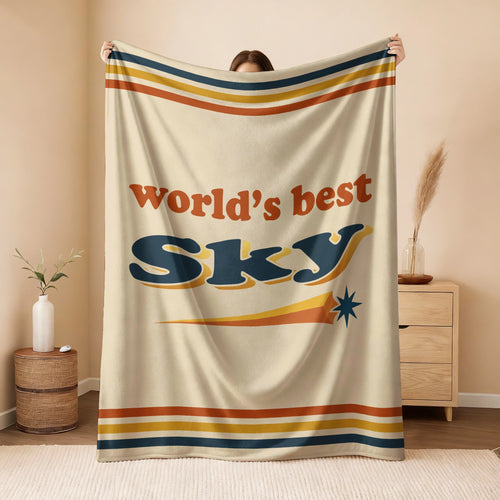 World's Best Your Name Retro Fleece Blanket SKY 13K1 BK64