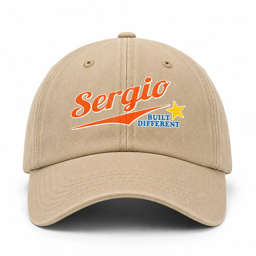 Your Name Built Different Logo Washed Cap SERGIO 13K1 C56PF