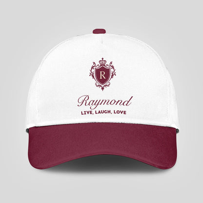 Live Laugh Love Elegant Burgundy And White Cap RAYMOND 13K1 C88PF