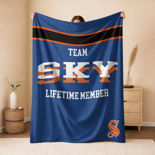 Team Your Name Lifetime Member Basketball Fleece Blanket SKY 13K1 BK47
