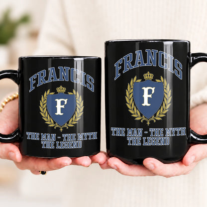 The Man The Myth The Legend Blue And Yellow Logo Mug FRANCIS 13K1 MG24