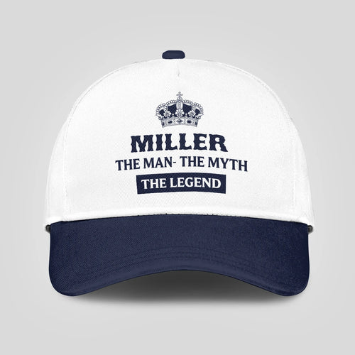 The Man The Myth The Legend King Crown Blue And White Cap MILLER 13K1 C147PF