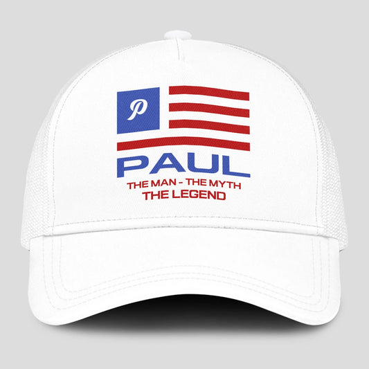 The Man The Myth The Legend America Flag Mesh Cap PAUL 13K1 C193PF