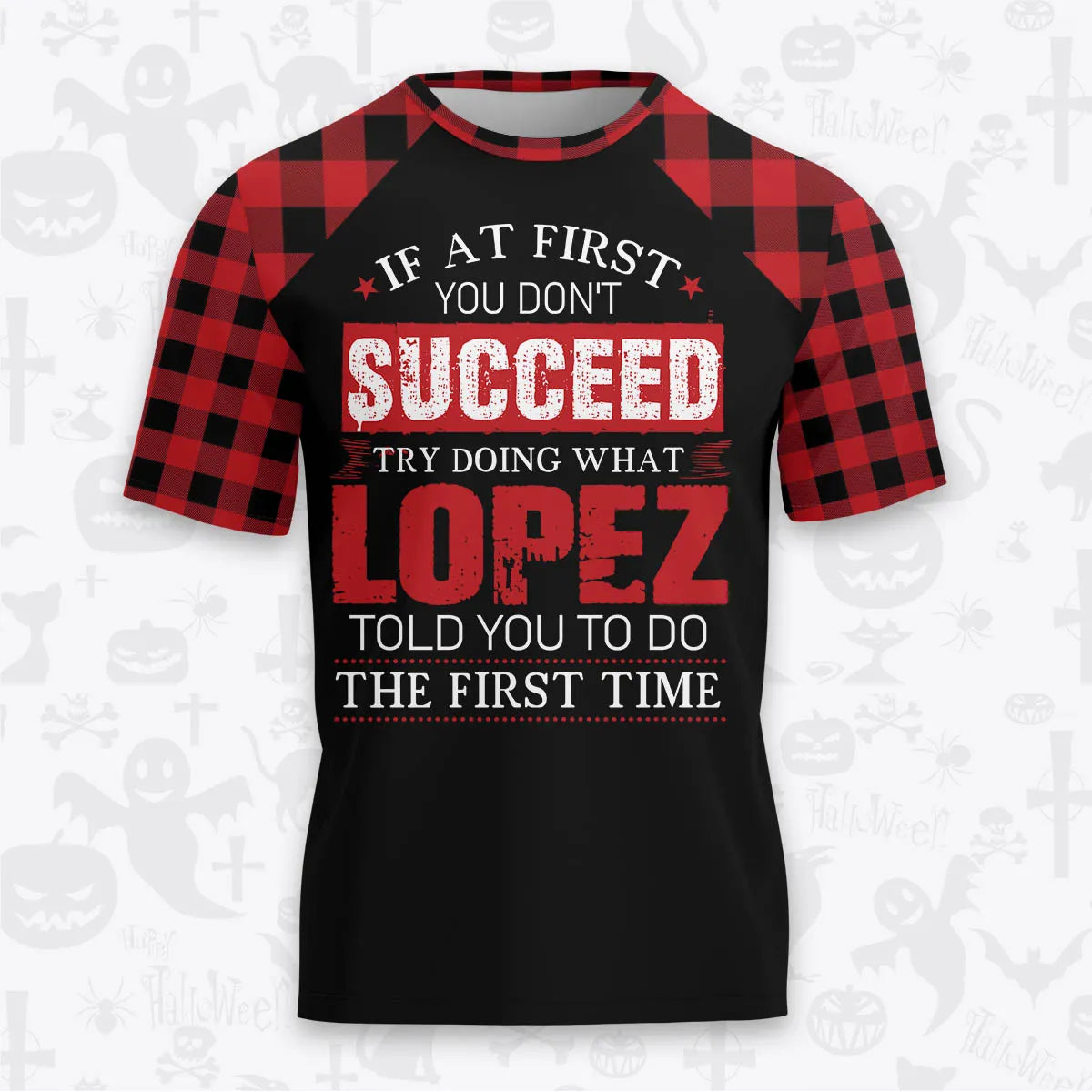 LOPEZ Buffalo Plaid Pajamas Set Tshirt & Pants 13K1-EV2