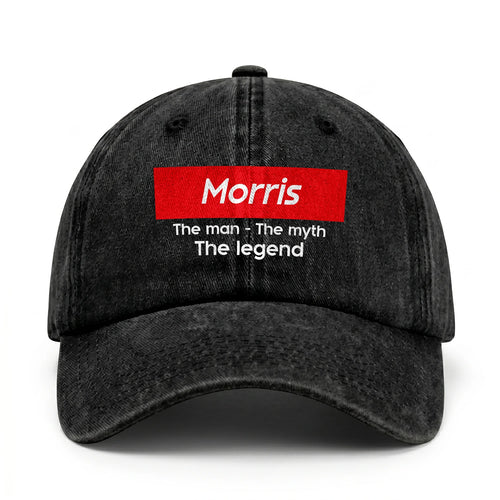 Your Name The Man The Myth The Legend Red Logo Washed Cap MORRIS 13K1 C130PF