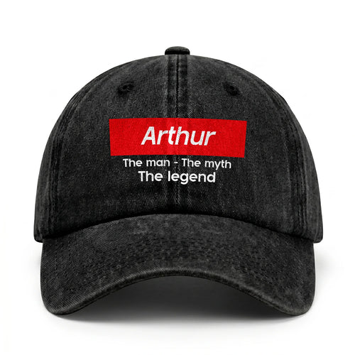 Your Name The Man The Myth The Legend Red Logo Washed Cap ARTHUR 13K1 C130PF