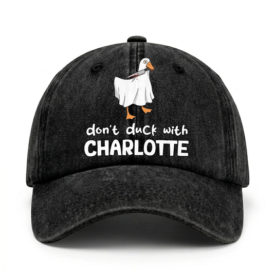Don't Duck With Your Name Funny Washed Cap CHARLOTTE 13K1 C129PF