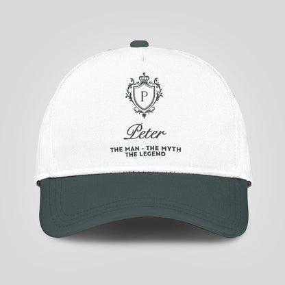 The Man The Myth The Legend Elegant Gray And White Cap PETER 13K1 C170PF