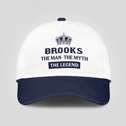 The Man The Myth The Legend King Crown Blue And White Cap BROOKS 13K1 C147PF