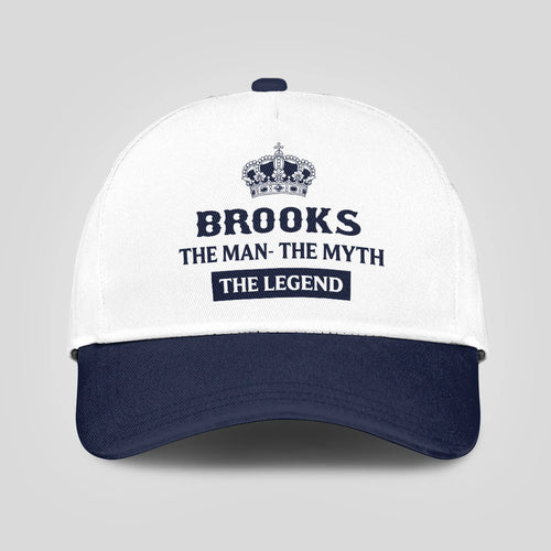 The Man The Myth The Legend King Crown Blue And White Cap BROOKS 13K1 C147PF