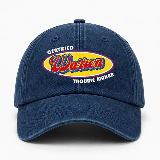 Certified Your Name Trouble Maker Washed Cap WARREN 13K1 C73PF