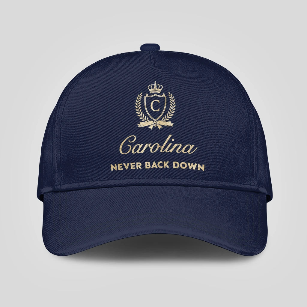Never Back Down Luxury Crest Navy Cap CAROLINA 13K1 C167PF
