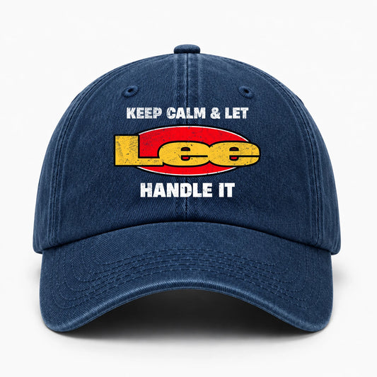 Keep Calm & Let Your Name Handle It Yellow And Red Logo Washed Cap LEE 13K1 C172PF