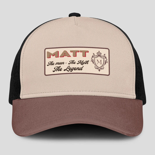 The Man The Myth The Legend Brown And Beige Mesh Cap MATT 13K1 C213PF