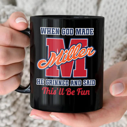 When God Made Your Name Personalized Baseball Mug MILLER 13K1 MG07