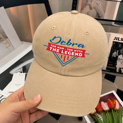 The Man The Myth The Legend Logo Washed Cap DEBRA 13K1 C37PF