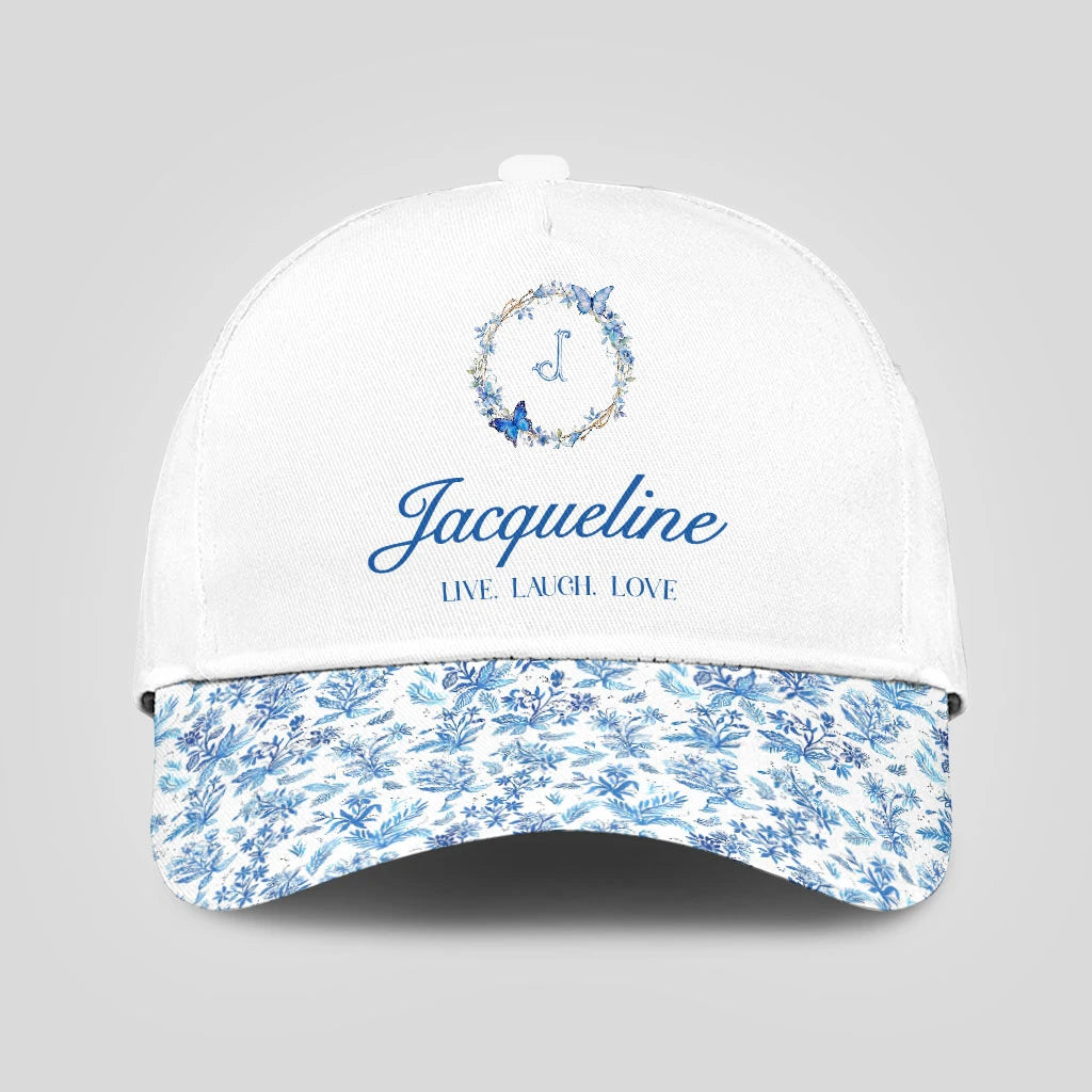 Live Laugh Love Blue Flowers Cap JACQUELINE 13K1 C50PF