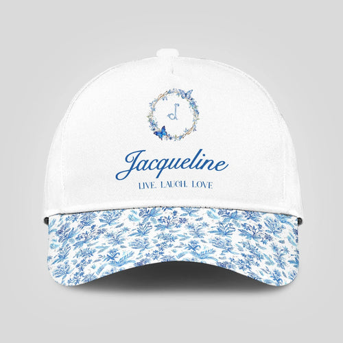 Live Laugh Love Blue Flowers Cap JACQUELINE 13K1 C50PF