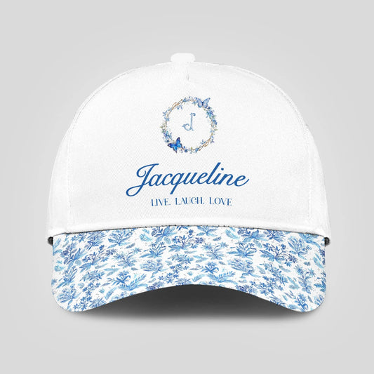 Live Laugh Love Blue Flowers Cap JACQUELINE 13K1 C50PF