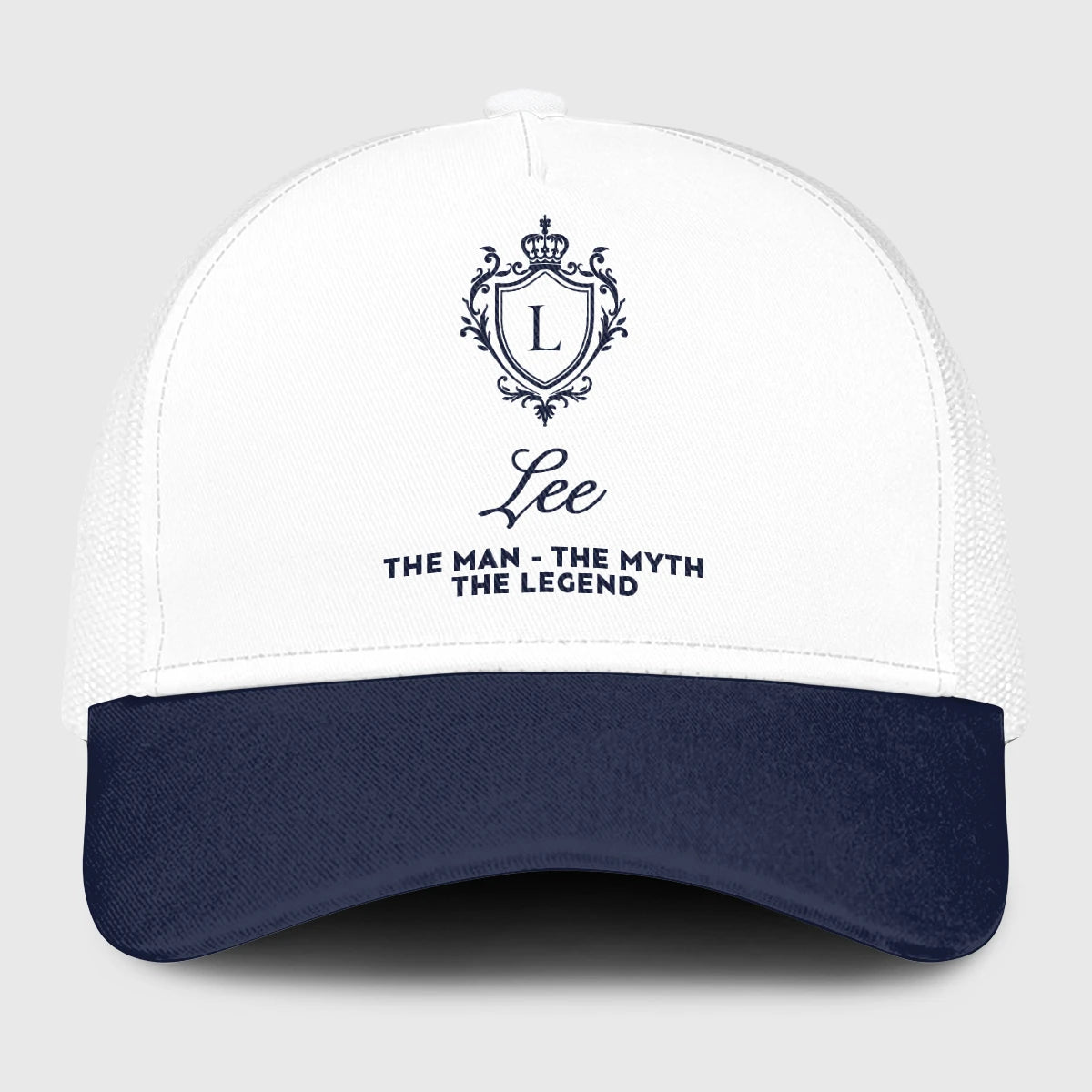 The Man The Myth The Legend Blue And White Baseball Mesh Cap LEE 13K1 C186PF