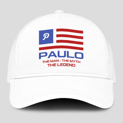 The Man The Myth The Legend America Flag Mesh Cap PAULO 13K1 C193PF