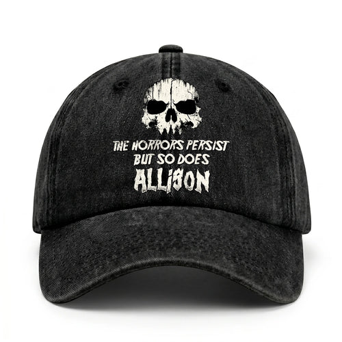 The Horrors Persist But So Does Your Name Cool Skull Washed Cap ALLISON 13K1 C134PF