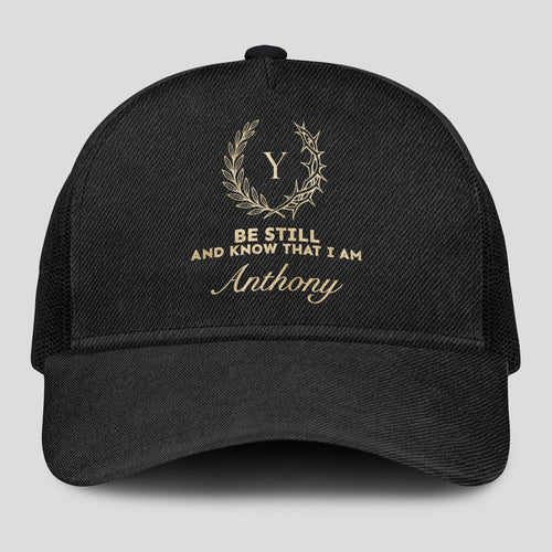 Be Still And Know That I Am Name Black Mesh Cap ANTHONY 13K1 C202PF