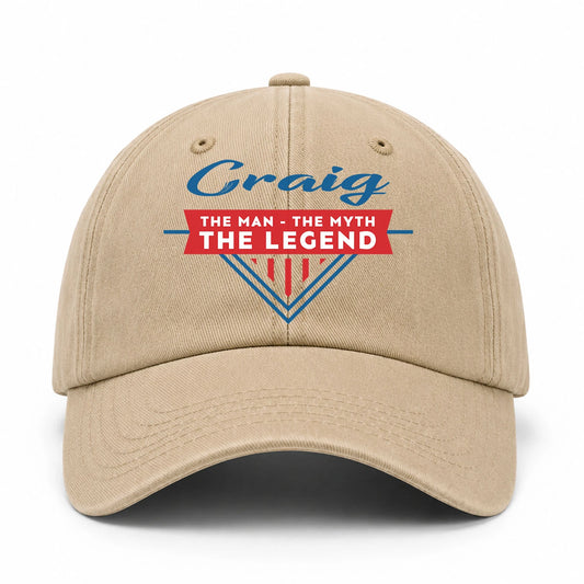 The Man The Myth The Legend Logo Washed Cap CRAIG 13K1 C37PF
