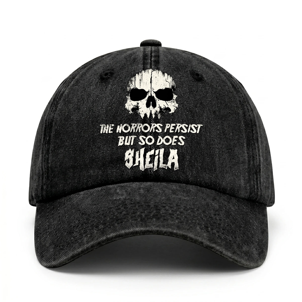 The Horrors Persist But So Does Your Name Cool Skull Washed Cap SHEILA 13K1 C134PF