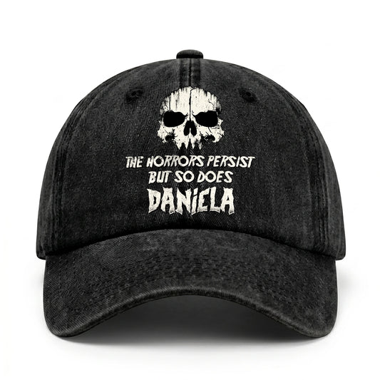 The Horrors Persist But So Does Your Name Cool Skull Washed Cap DANIELA 13K1 C134PF