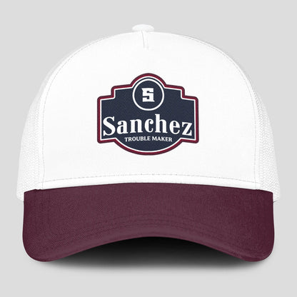 Trouble Maker Burgundy And White Funny Mesh Cap SANCHEZ 13K1 C201PF