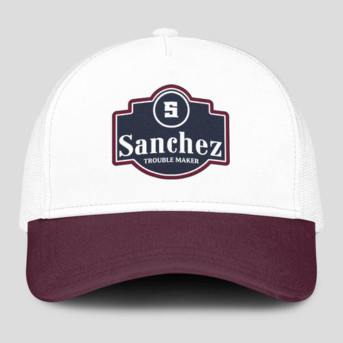 Trouble Maker Burgundy And White Funny Mesh Cap SANCHEZ 13K1 C201PF
