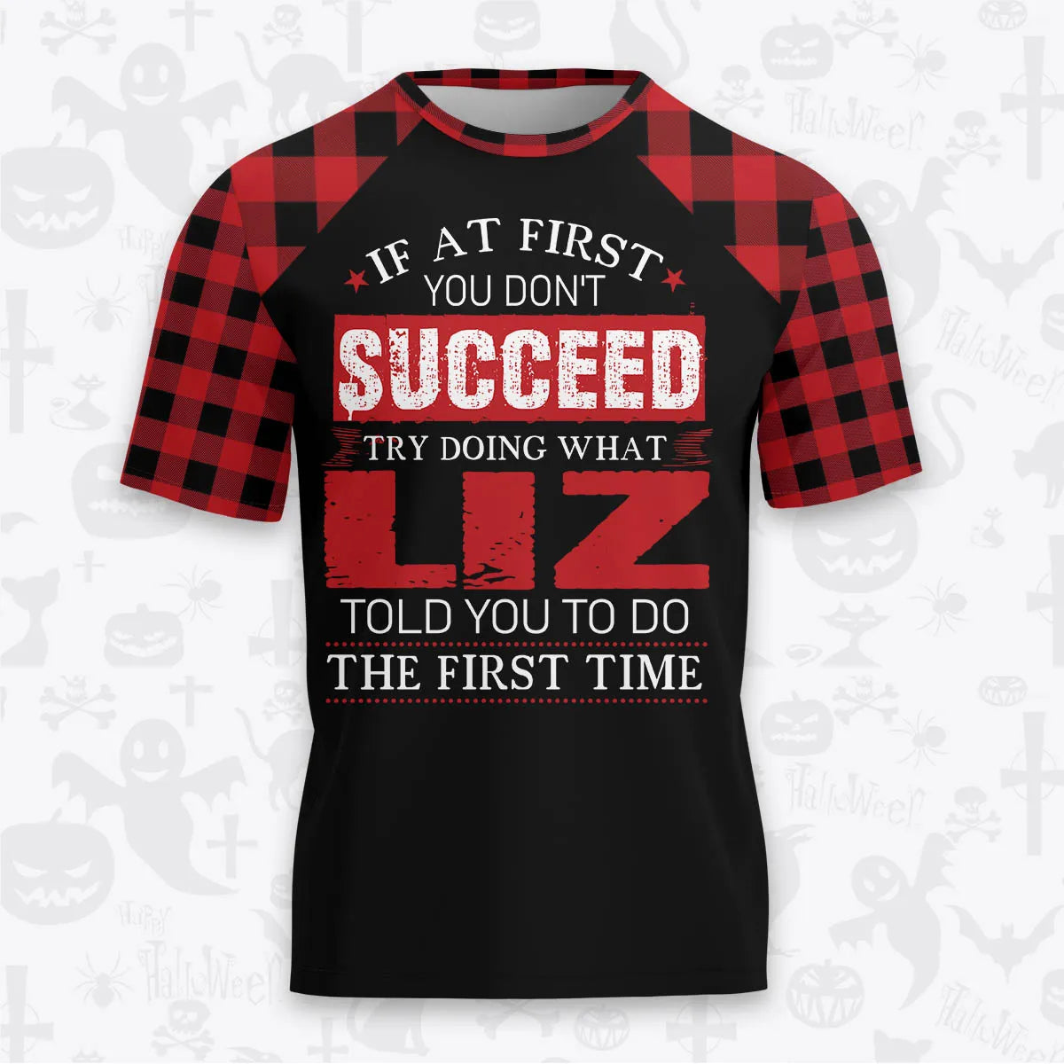 LIZ Buffalo Plaid Pajamas Set Tshirt & Pants 13K1-EV2