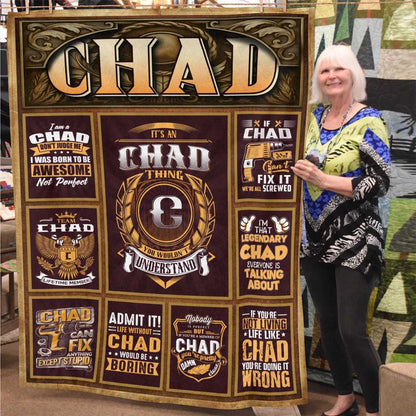 CHAD Personalized Blanket | Custom Name Cozy Throw Gift 13K1-BK4