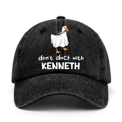 Don't Duck With Your Name Funny Washed Cap KENNETH 13K1 C129PF