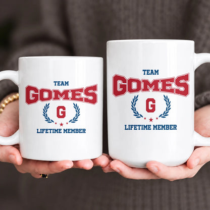 Team Your Name Lifetime Member Sporty Mug GOMES 13K1 MG09