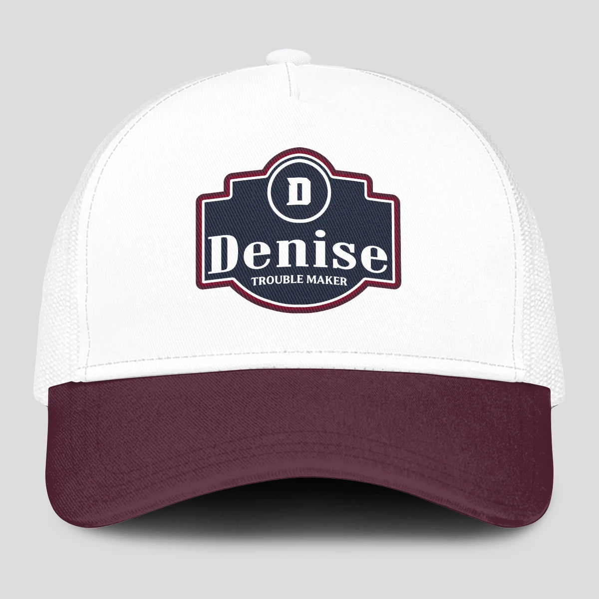 Trouble Maker Burgundy And White Funny Mesh Cap DENISE 13K1 C201PF