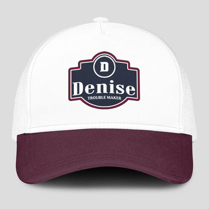 Trouble Maker Burgundy And White Funny Mesh Cap DENISE 13K1 C201PF