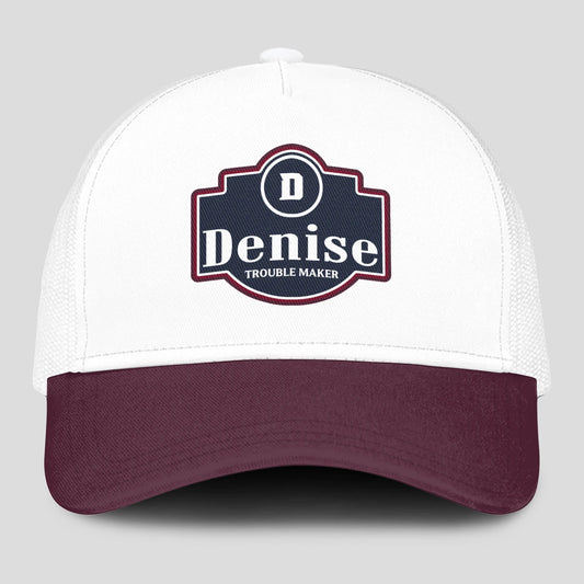 Trouble Maker Burgundy And White Funny Mesh Cap DENISE 13K1 C201PF