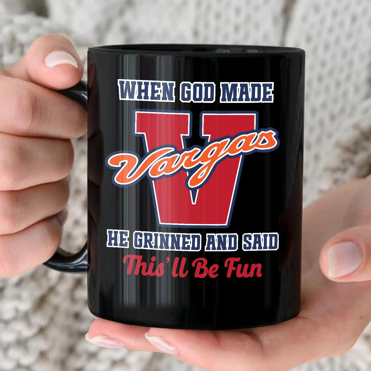 When God Made Your Name Personalized Baseball Mug VARGAS 13K1 MG07