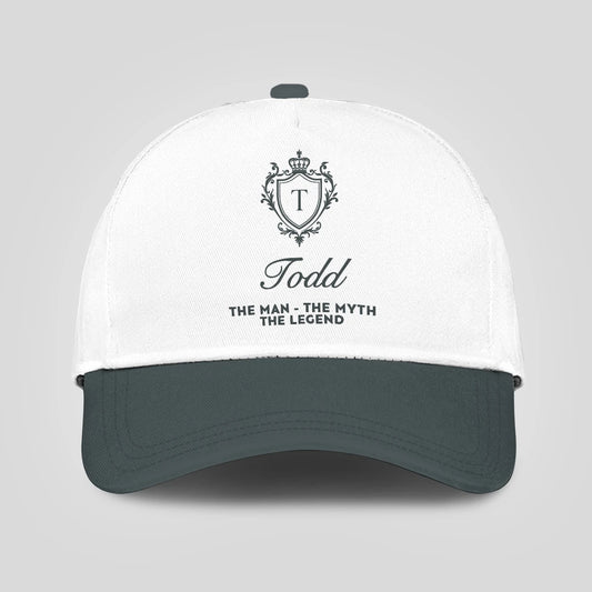 The Man The Myth The Legend Elegant Gray And White Cap TODD 13K1 C170PF