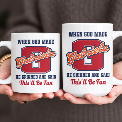 When God Made Your Name Personalized Baseball Mug GABRIELA 13K1 MG07