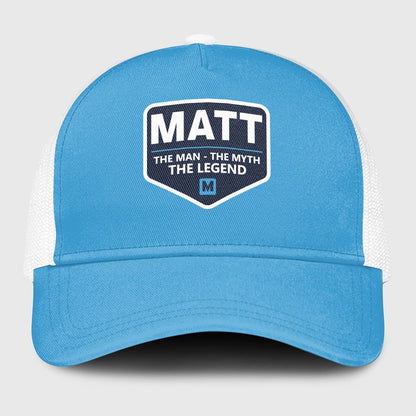 The Man The Myth The Legend Light Blue Mesh Cap MATT 13K1 C190PF