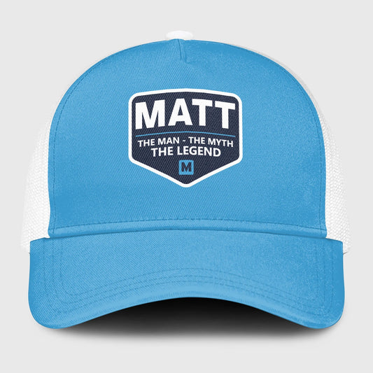 The Man The Myth The Legend Light Blue Mesh Cap MATT 13K1 C190PF