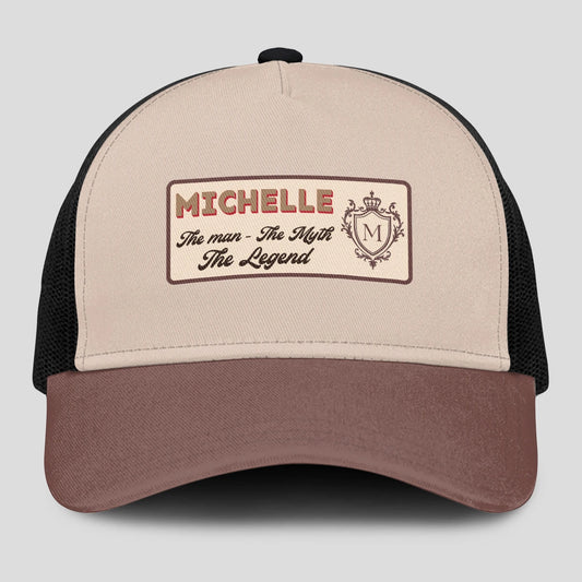 The Man The Myth The Legend Brown And Beige Mesh Cap MICHELLE 13K1 C213PF