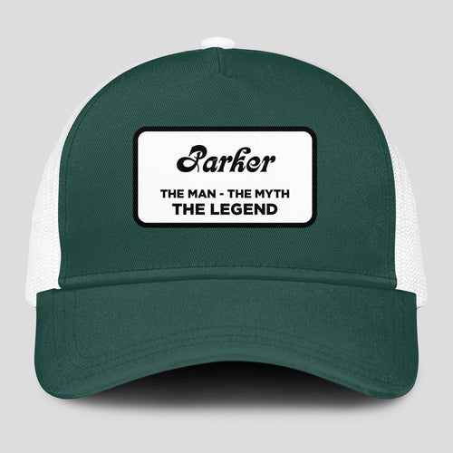 The Man The Myth The Legend Green And White Mesh Cap PARKER 13K1 C198PF